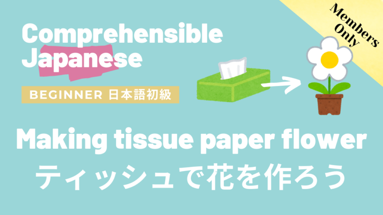 ティッシュで花を作ろう Making tissue paper flower
